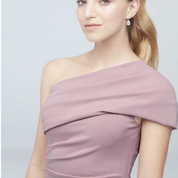 David's Bridal Ruched One-Shoulder bridesmaid - Picture 4 of 5